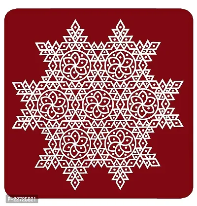 ABS HERBALS : Rangoli Sticker, kolam Sticker for: Wall, Tile, Floor, Wood, Steel Sticker [15x15inch 4PIC] [MEROON]-thumb5