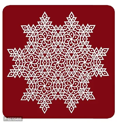 ABS HERBALS : Rangoli Sticker, kolam Sticker for: Wall, Tile, Floor, Wood, Steel Sticker [15x30inch 1PACK] [MEROON]-thumb4