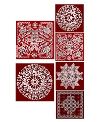 ABS HERBALS : Rangoli Sticker, kolam Sticker for: Wall, Tile, Floor, Wood, Steel Sticker [15x15inch 1PACK] [MEROON]-thumb3