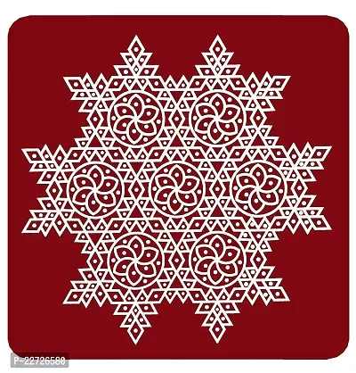 ABS HERBALS : Rangoli Sticker, kolam Sticker for: Wall, Tile, Floor, Wood, Steel Sticker [10x30inch 1pack] [MEROON]-thumb3