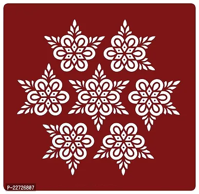 ABS HERBALS : Rangoli Sticker, kolam Sticker for: Wall, Tile, Floor, Wood, Steel Sticker [15x10inch 1pack] [MEROON]-thumb3