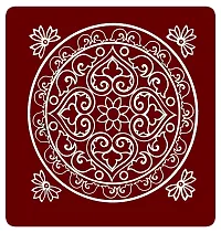 ABS HERBALS : Rangoli Sticker, kolam Sticker for: Wall, Tile, Floor, Wood, Steel Sticker [15x15inch 1PACK]-thumb1