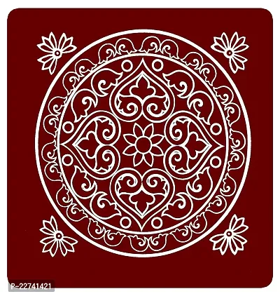 ABS HERBALS : Rangoli Sticker, kolam Sticker for: Wall, Tile, Floor, Wood, Steel Sticker [15x15inch 1PACK]-thumb2