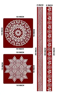 ABS HERBALS : Rangoli Sticker, kolam Sticker for: Wall, Tile, Floor, Wood, Steel Sticker [1PACK] [MEROON]-thumb3