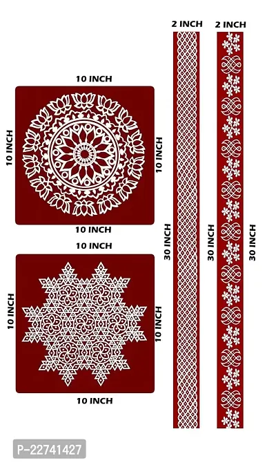 ABS HERBALS : Rangoli Sticker, kolam Sticker for: Wall, Tile, Floor, Wood, Steel Sticker [1PACK] [MEROON]-thumb4