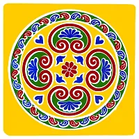 ABS HERBALS : Rangoli Sticker, kolam Sticker for: Wall, Tile, Floor, Wood, Steel Sticker [15x15inch 5PIC] [MEROON] [Modal :MM5PIC]-thumb4