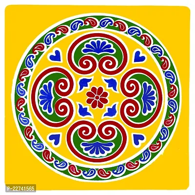 ABS HERBALS : Rangoli Sticker, kolam Sticker for: Wall, Tile, Floor, Wood, Steel Sticker [15x15inch 5PIC] [MEROON] [Modal :MM5PIC]-thumb5