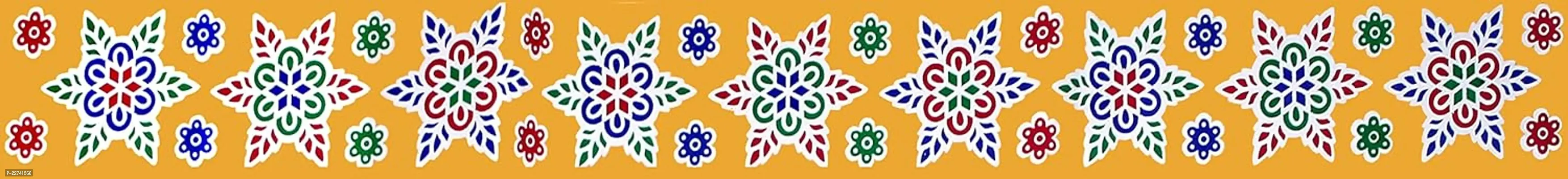 ABS HERBALS : Rangoli Sticker, kolam Sticker for: Wall, Tile, Floor, Wood, Steel Sticker [30x2inch 1PACK]