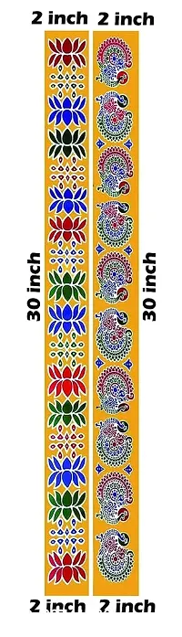 ABS HERBALS : Rangoli Sticker, kolam Sticker for: Wall, Tile, Floor, Wood, Steel Sticker [30x2inch 1PACK]-thumb4