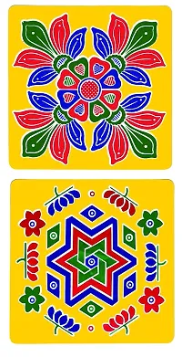 ABS HERBALS : Rangoli Sticker, kolam Sticker for: Wall, Tile, Floor, Wood, Steel Sticker [15x15inch 1PACK]-thumb3