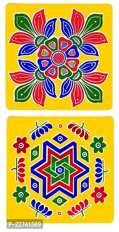 ABS HERBALS : Rangoli Sticker, kolam Sticker for: Wall, Tile, Floor, Wood, Steel Sticker [15x15inch 1PACK]-thumb4