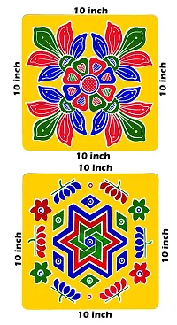 ABS HERBALS : Rangoli Sticker, kolam Sticker for: Wall, Tile, Floor, Wood, Steel Sticker [15x15inch 1PACK]-thumb1