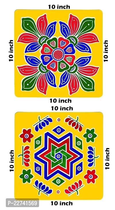 ABS HERBALS : Rangoli Sticker, kolam Sticker for: Wall, Tile, Floor, Wood, Steel Sticker [15x15inch 1PACK]-thumb2