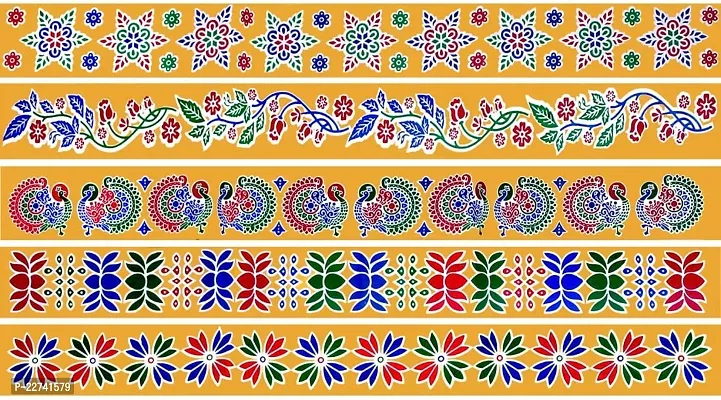 ABS HERBALS : Rangoli Sticker, kolam Sticker for: Wall, Tile, Floor, Wood, Steel Sticker [2x30inch 1PACK]