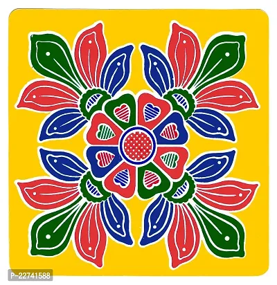 ABS HERBALS : Rangoli Sticker, kolam Sticker for: Wall, Tile, Floor, Wood, Steel Sticker [10x10inch 1PACK]-thumb5