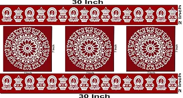 ABS HERBALS : Rangoli Sticker, kolam Sticker for: Wall, Tile, Floor, Wood, Steel Sticker [19x30inch 1PACK] [MEROON]-thumb3