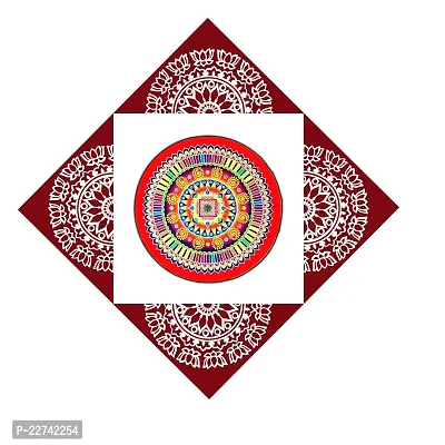 ABS HERBALS : Rangoli Sticker, kolam Sticker for: Wall, Tile, Floor, Wood, Steel Sticker [15x15inch 1PACK] [MEROON]-thumb0