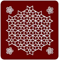 ABS HERBALS : Rangoli Sticker, kolam Sticker for: Wall, Tile, Floor, Wood, Steel Sticker [10x30inch 1PACK] [MEROON]-thumb1