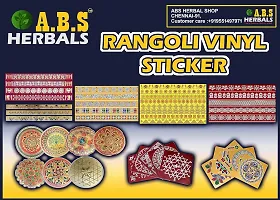 ABS HERBALS : Rangoli Sticker, kolam Sticker for: Wall, Tile, Floor, Wood, Steel Sticker [10x30inch 1PACK] [MEROON]-thumb2