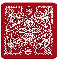 ABS HERBALS : Rangoli Sticker, kolam Sticker for: Wall, Tile, Floor, Wood, Steel Sticker [15x15inch 1PACK] [MEROON]-thumb1