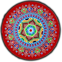 ABS HERBALS : Rangoli Sticker for: Wall,Tile,FloorSticker[10x10inch 4PIC]-thumb4