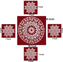 ABS HERBALS : Rangoli Sticker, kolam Sticker for: Wall, Tile, Floor, Wood, Steel Sticker [10x10inch PACK OF 1 SET] [MEROON]-thumb1