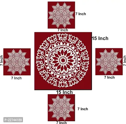 ABS HERBALS : Rangoli Sticker, kolam Sticker for: Wall, Tile, Floor, Wood, Steel Sticker [10x10inch PACK OF 1 SET] [MEROON]-thumb2