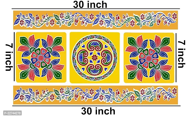 ABS HERBALS : Rangoli Sticker, kolam Sticker for: Wall, Tile, Floor, Wood, Steel Sticker [PACK OF 1SET]-thumb3