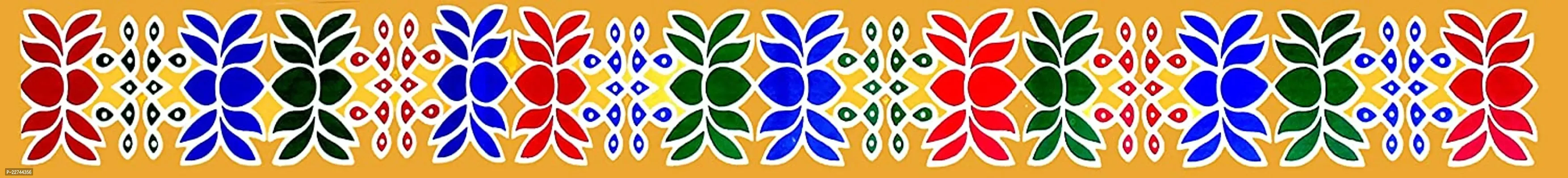 ABS HERBALS : Rangoli Sticker, kolam Sticker for: Wall, Tile, Floor, Wood, Steel Sticker [30x2inch PACK OF ONE SET]-thumb4