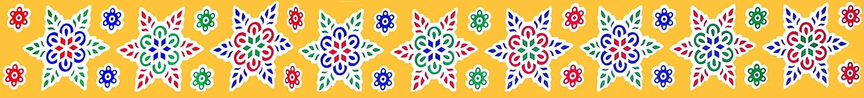 ABS HERBALS : Rangoli Sticker, kolam Sticker for: Wall, Tile, Floor, Wood, Steel Sticker [30x2inch PACK OF ONE SET]-thumb2