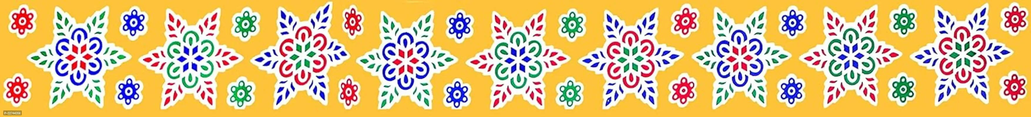 ABS HERBALS : Rangoli Sticker, kolam Sticker for: Wall, Tile, Floor, Wood, Steel Sticker [30x2inch PACK OF ONE SET]-thumb3