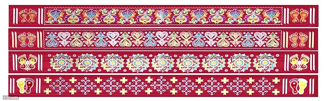 ABS HERBALS : Rangoli Sticker, kolam Sticker for: Wall, Tile, Floor, Wood, Steel Sticker [30X2inch PACK 1SET]