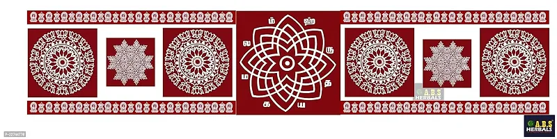 ABS HERBALS : Rangoli Sticker, kolam Sticker for: Wall, Tile, Floor, Wood, Steel Sticker [PACK OF 1SET] [MEROON]-thumb0