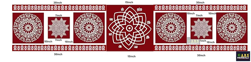 ABS HERBALS : Rangoli Sticker, kolam Sticker for: Wall, Tile, Floor, Wood, Steel Sticker [PACK OF 1SET] [MEROON]-thumb3