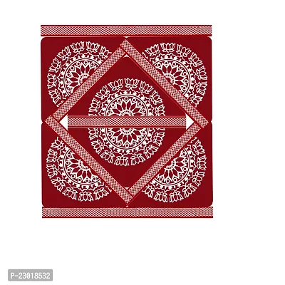 ABS HERBALS : Rangoli Sticker, kolam Sticker for: Wall, Tile, Floor, Wood, Steel Sticker [30*30  PACK OF 1SET] [MEROON]