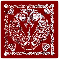 ABS HERBALS : Rangoli Sticker, kolam Sticker for: Wall, Tile, Floor, Wood, Steel Sticker [15x15inch 2PIC PACK OF 1SET] [MEROON] [Modal :MB2]-thumb3