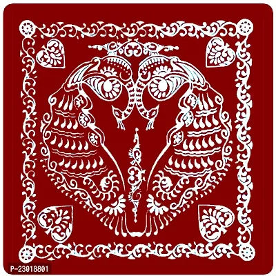 ABS HERBALS : Rangoli Sticker, kolam Sticker for: Wall, Tile, Floor, Wood, Steel Sticker [15x15inch 3PIC] [MEROON] [Modal :MB3]-thumb4