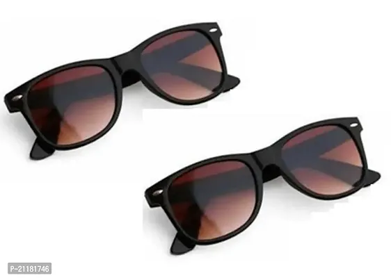 Fabulous Brown Plastic Sunglasses For Men and Women Pack Of 2-thumb0