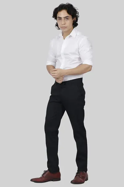 Elegant Solid Regular Fit Casual Trouser For Men