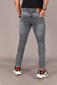 Stylish Grey Denim Mid-Rise Jeans For Men-thumb2