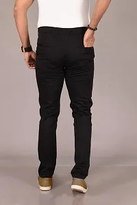 Stylish Black Cotton Blend Solid Trouser For Men-thumb3