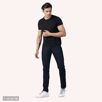 Stylish Black Denim Mid-Rise Jeans Jeans For Men-thumb0
