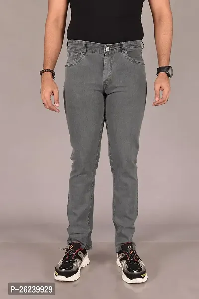Stylish Copper Denim Solid High-Rise Jeans For Men