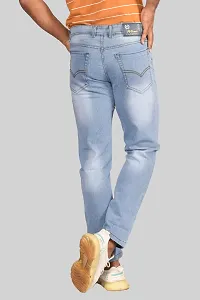 Stylish Blue Denim Distress Mid-Rise Jeans For Men-thumb1