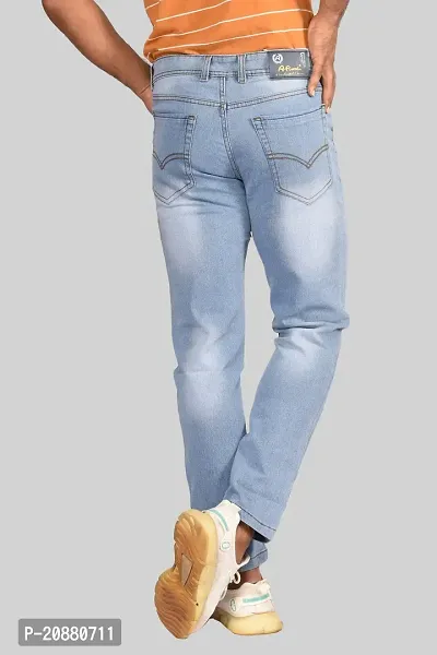 Stylish Blue Denim Distress Mid-Rise Jeans For Men-thumb2