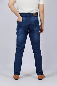 Stylish Navy Blue Denim Acid Wash Mid-Rise Jeans For Men-thumb1