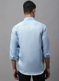 Reliable Blue Cotton Solid Long Sleeves Casual Shirt For Men-thumb1