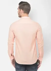 Reliable Peach Cotton Solid Long Sleeves Casual Shirt For Men-thumb3