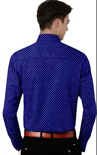 Reliable Blue Cotton Printed Long Sleeves Casual Shirt For Men-thumb4