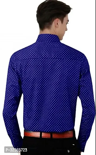 Reliable Blue Cotton Printed Long Sleeves Casual Shirt For Men-thumb5